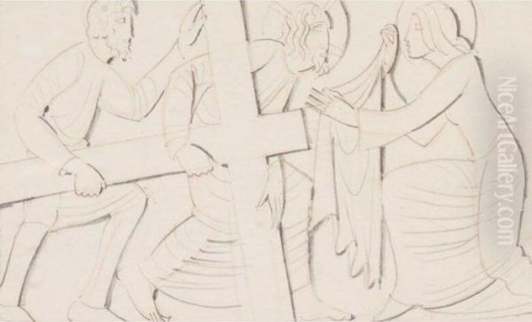 The Sixth Station Of The Cross Oil Painting by Eric Gill