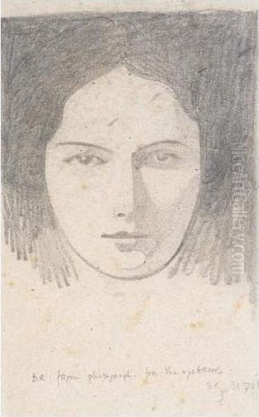 Portrait Of D.r. Oil Painting by Eric Gill