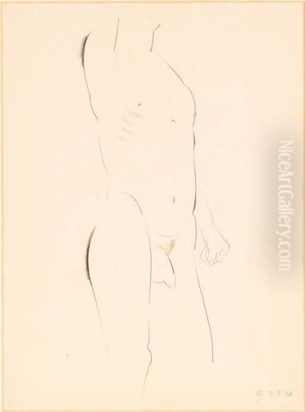 Male Nude Oil Painting by Eric Gill