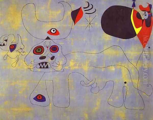 The Bull Fight Oil Painting by Joaquin Miro