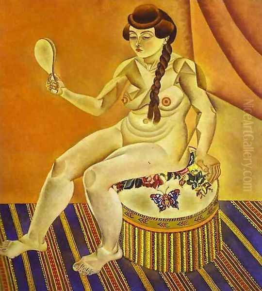 Nude with Mirror Oil Painting by Joaquin Miro