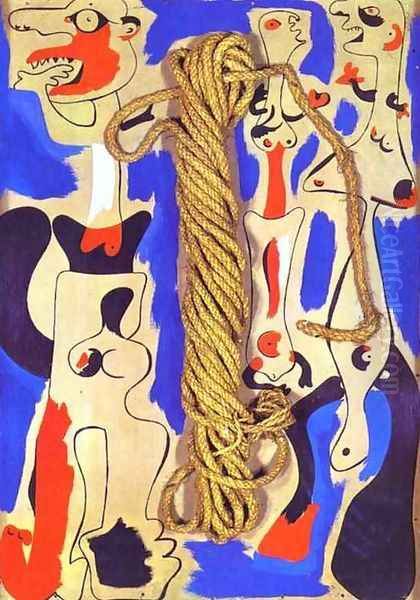 Rope and People I Oil Painting by Joaquin Miro