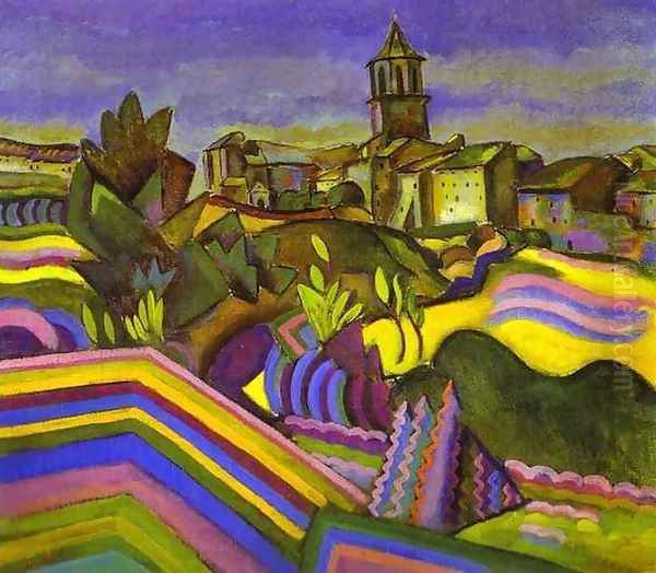 Prades, the Village Oil Painting by Joaquin Miro