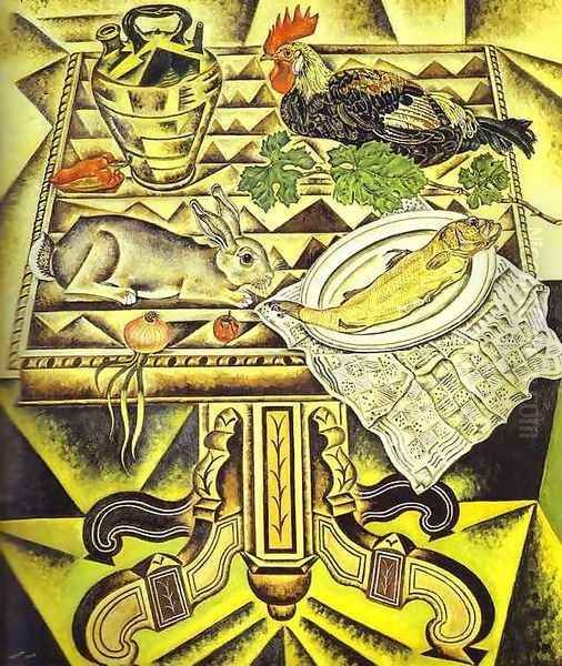 The Table (Still Life with Rabbit) Oil Painting by Joaquin Miro