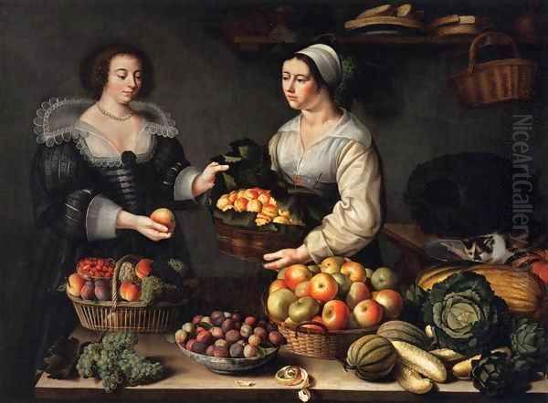 The Fruit and Vegetable Costermonger Oil Painting by Louise Moillon