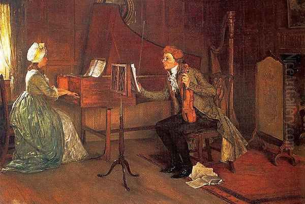 A Difficult Duet Oil Painting by Francis Davis Millet