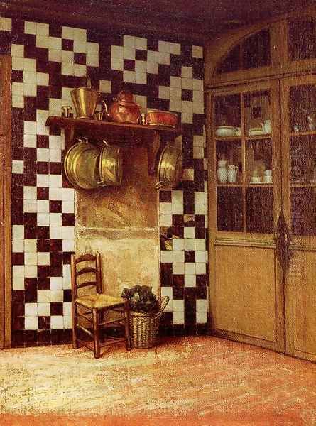 Flemish Kitchen Oil Painting by Francis Davis Millet