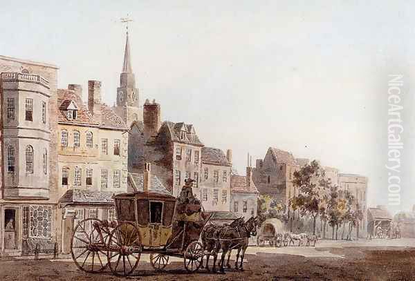 A Coach And Horse Entering York Oil Painting by William Marlow