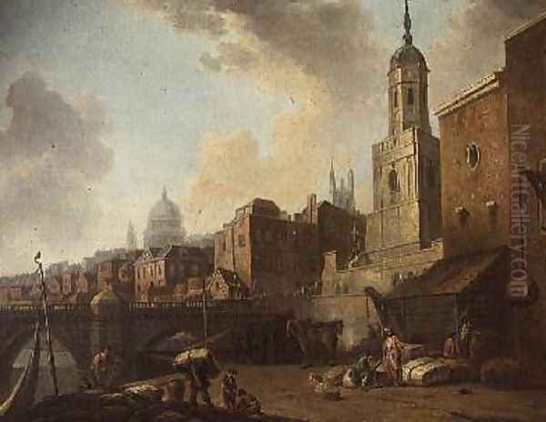 Fresh Wharf near London Bridge 1762 Oil Painting by William Marlow