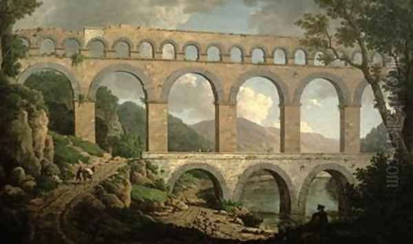 Pont du Gard Nimes Oil Painting by William Marlow