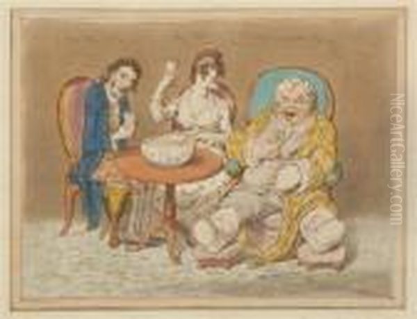 Punch Cures The Gout Oil Painting by James Gillray