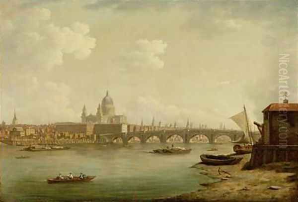 St Pauls and Blackfriars Bridge by William Marlow