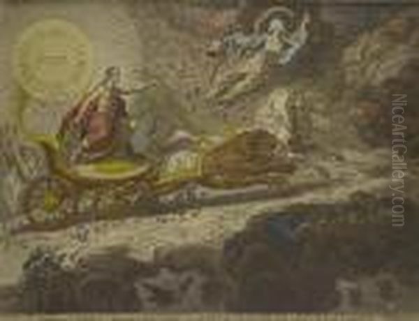 Light Expelling Darkness Oil Painting by James Gillray