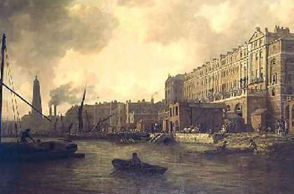 View of the Adelphi From the River Thames Oil Painting by William Marlow