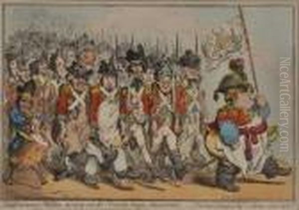 'supplementary Militia Turning Out For Twenty Daysamusement' Oil Painting by James Gillray