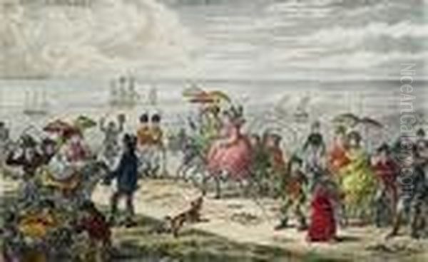 Morning Promenade Upon The Cliff At Brighton Oil Painting by James Gillray