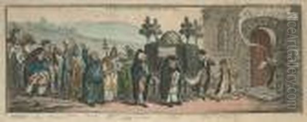 The Funeral-procession Of Broad-bottom Oil Painting by James Gillray