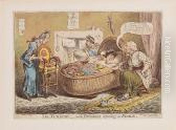 The Nursery With Britannia Reposing In Peace Oil Painting by James Gillray