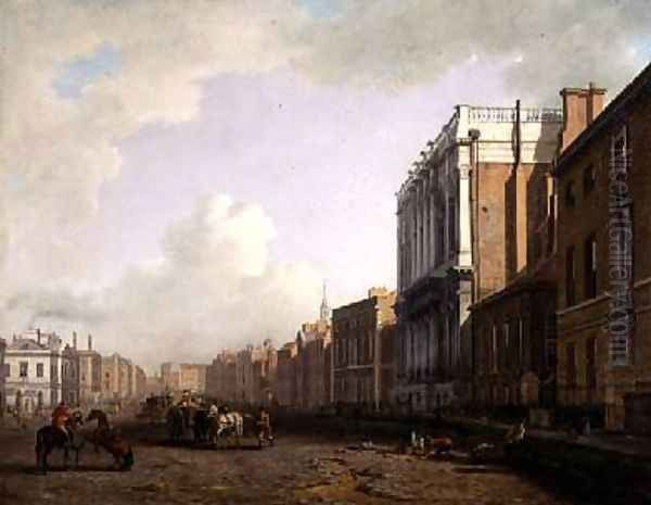 Whitehall Looking Northeast 1775 Oil Painting by William Marlow