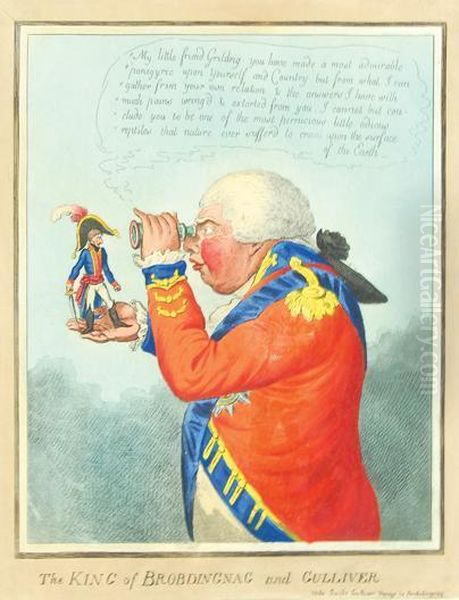 Theking Of Brobdingnag And Gulliver Oil Painting by James Gillray