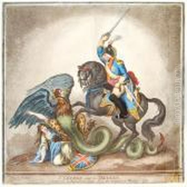 St.george And The Dragon Oil Painting by James Gillray