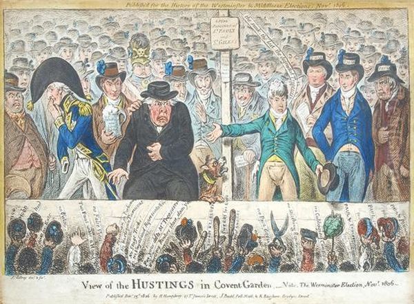 Viewof The Hustings In Covent Garden Oil Painting by James Gillray