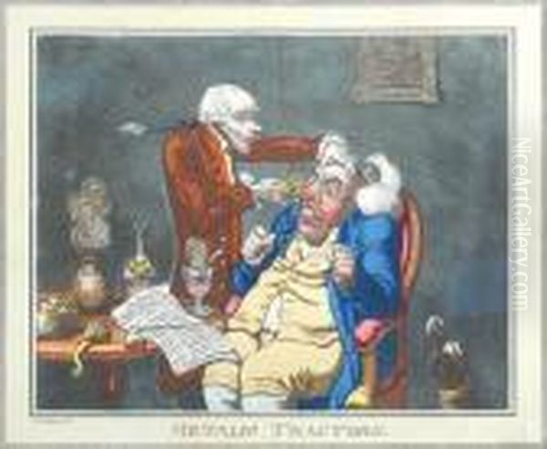 11 Plates From The Caricatures Ofgillray Oil Painting by James Gillray