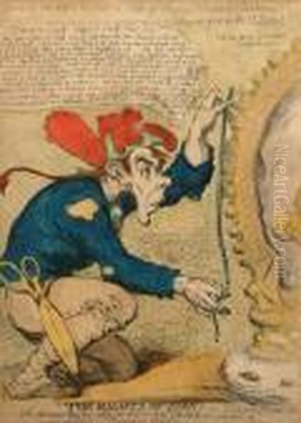 The Little American Taylor Oil Painting by James Gillray