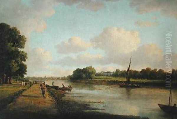 View on the River Thames at Richmond 1776 Oil Painting by William Marlow