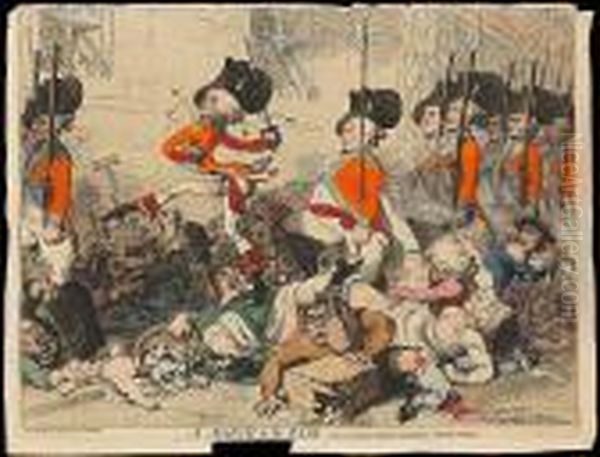 A March To The Bank Vide. Oil Painting by James Gillray