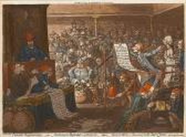 Patriotic 
Regeneration-viz-parliament Reform'da La Francoise-that Is-honest Men 
(ie-opposition) In The Seat Ofjustice Oil Painting by James Gillray