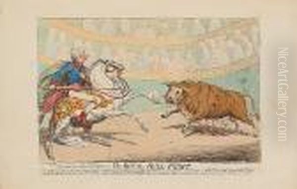 The Royal Bull-fight Oil Painting by James Gillray