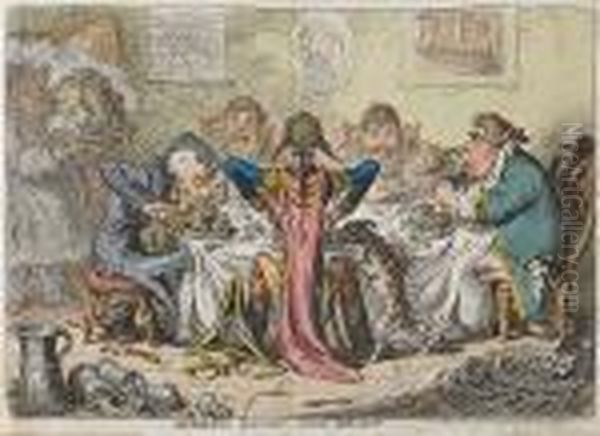 Germans Eating Sour-krout (sic) Oil Painting by James Gillray