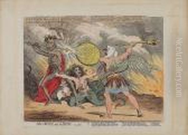 Sin, Death And The Devil Oil Painting by James Gillray