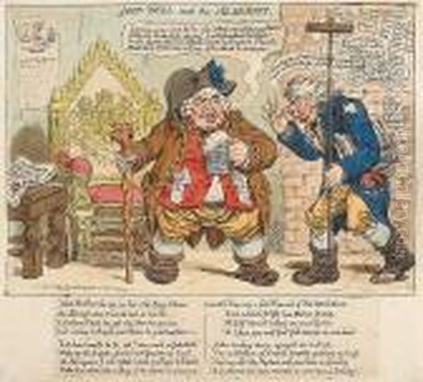 John And The Alarmist Oil Painting by James Gillray