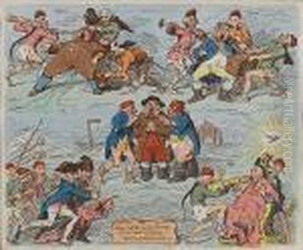 Sans-culottes, Feeding Europe With The Bread Of Liberty Oil Painting by James Gillray