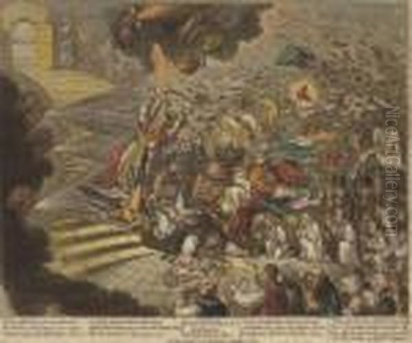 The End Of The Irish Farce Of Catholic - Emancipation Oil Painting by James Gillray