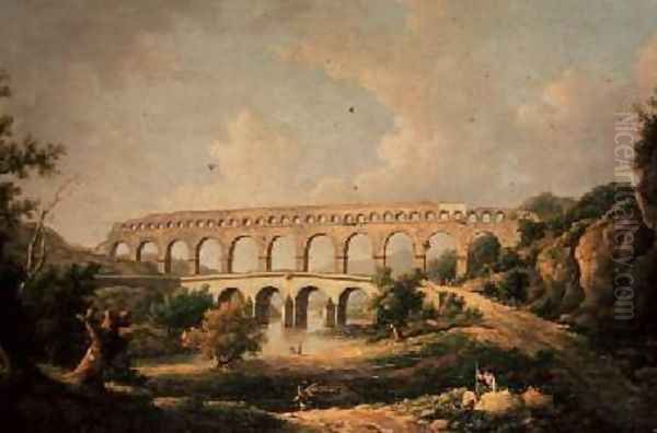 The Pont du Gard Nimes Oil Painting by William Marlow