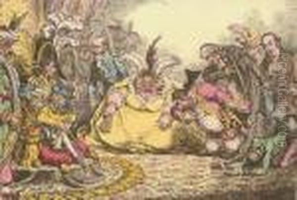 Introduction Of Citizen Volpone & His Suite, At Paris Oil Painting by James Gillray