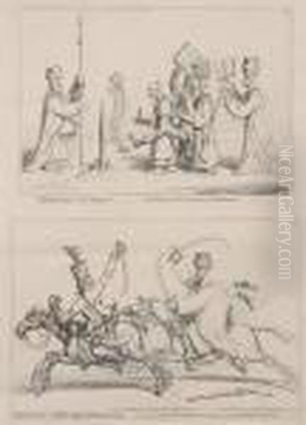 Egyptian Sketches Oil Painting by James Gillray