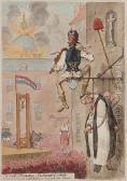 The Zenith Of French Glory; The Pinnacle Of Liberty Oil Painting by James Gillray