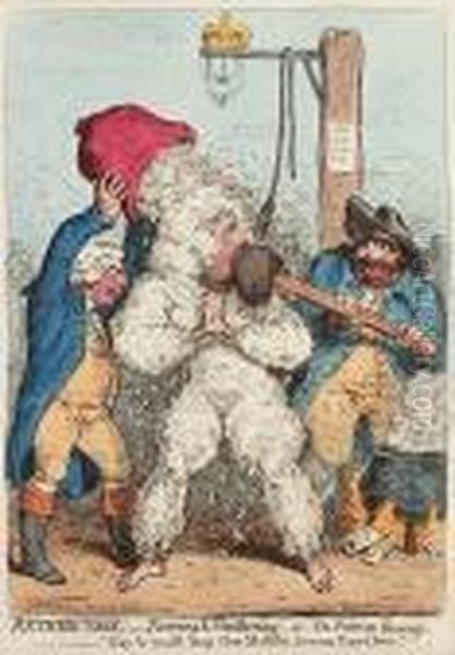 Retribution; - Tarring & Feathering Oil Painting by James Gillray