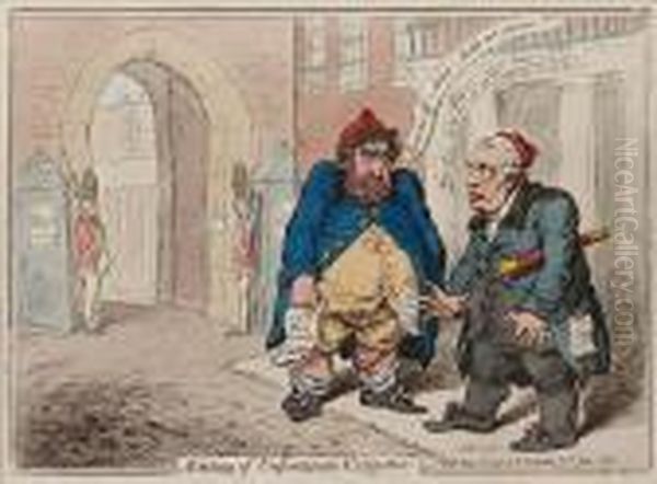 Meeting Of Unfortunate Citoyens Oil Painting by James Gillray