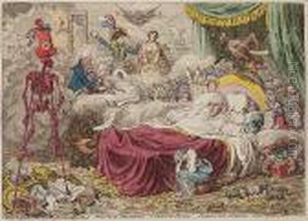 Political-dreamings!-visions Of Peace!-perspective Horrors! Oil Painting by James Gillray