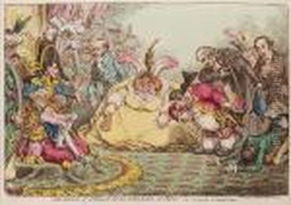 Introduction Of Citizen Volpone & His Suite At Paris Oil Painting by James Gillray