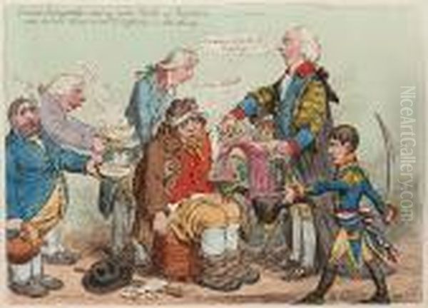 Doctor Sangrado Curing John Bull Of Repletion Oil Painting by James Gillray