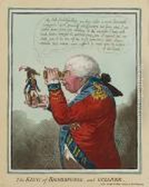 The King Of Brobdingnag And Gulliver Oil Painting by James Gillray