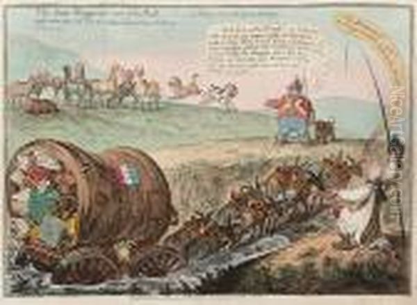 The State Waggoner And John Bull Oil Painting by James Gillray