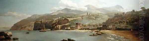 View of Vico Estense from Sorrento looking towards Naples Oil Painting by William Marlow