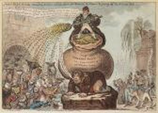 John Bull And The Sinking Fund Oil Painting by James Gillray